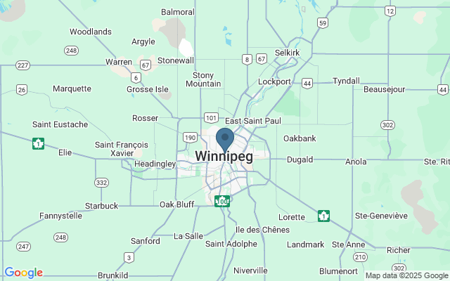 Kaart met locatie Manitoba Museum